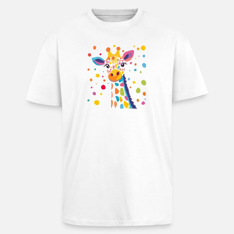 Königliche Giraffe Farbkonfetti - Oversized Heavyweight Unisex T-Shirt - Weiß