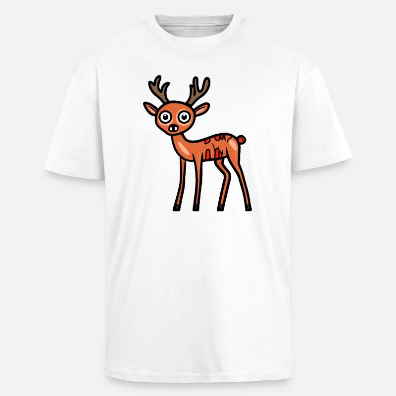 Deer Halloween Comic Funny - Unisex Oversized Heavyweight T-shirt - white