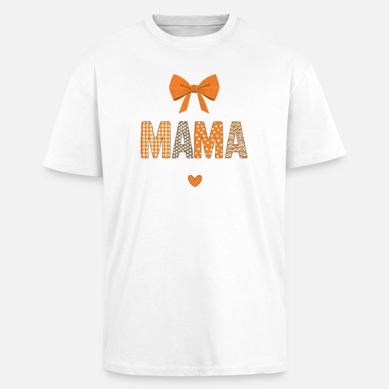 Orange Mom Patchwork Muster - Oversized Heavyweight Unisex T-Shirt - Weiß