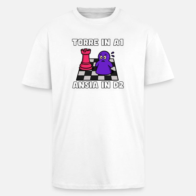 Turm in A1, Angst in D2 - Oversized Heavyweight Unisex T-Shirt - Weiß
