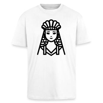 pharaon - T-shirt unisexe oversize épais - blanc - Devant - Alina (178cm) & Michal (187cm)