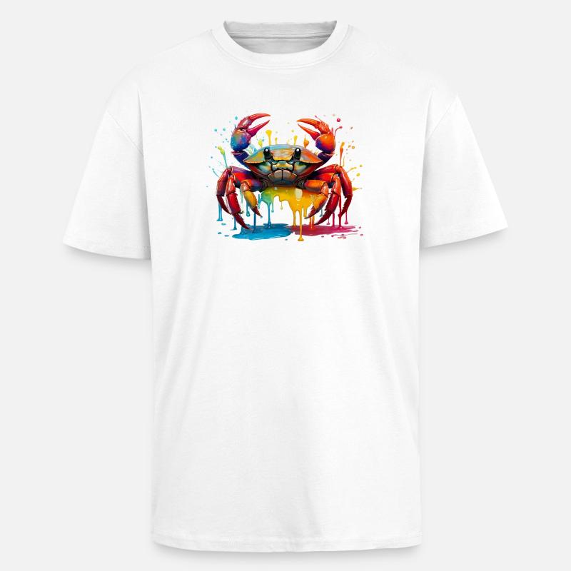 Farbexplosion Krabbenkunst - Oversized Heavyweight Unisex T-Shirt - Weiß