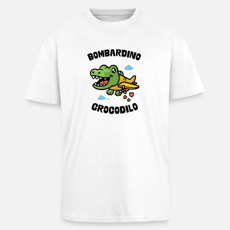 Bombardino Crocodilo - Oversized Heavyweight Unisex T-Shirt - Weiß