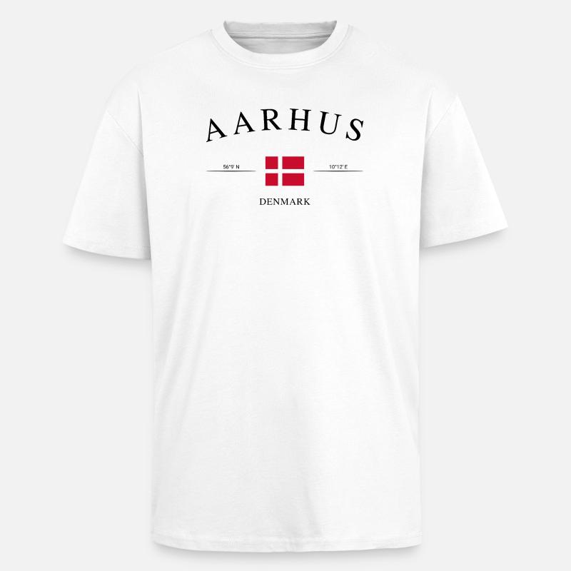 Aarhus Dänemark – Urlaub Souvenir & Geschenk - Oversized Heavyweight Unisex T-Shirt - Weiß