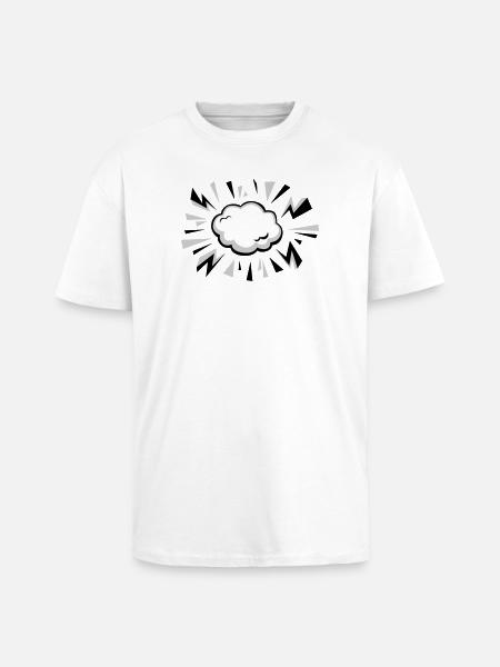 Comic Cloud with Lightning - Unisex Oversized Heavyweight T-shirt - white