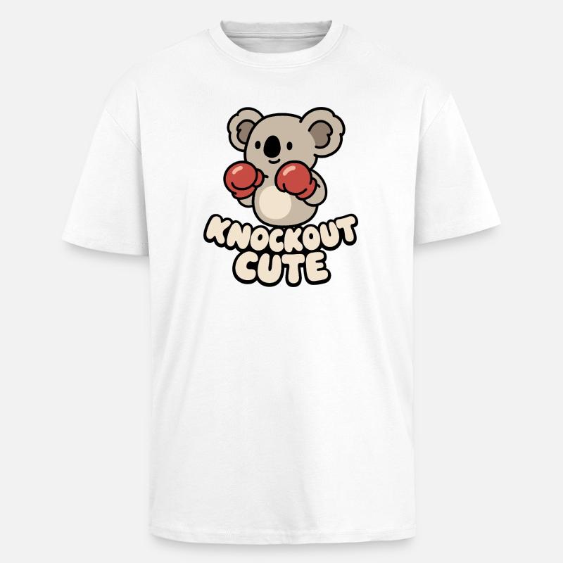 Koala Knockout Cute - Unisex Oversized Heavyweight T-shirt - white