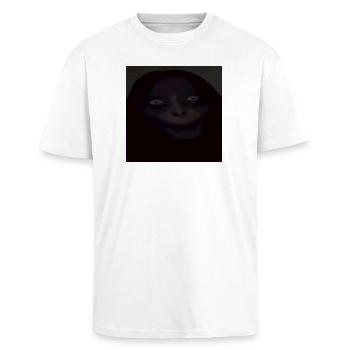 Nachtblick mit Kapuze - Oversized Heavyweight Unisex T-Shirt - Weiß - Vorne - Alina (178cm) & Michal (187cm)