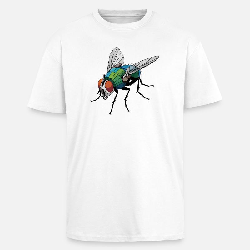 Mouche - Logo Low Poly cool - T-shirt unisexe oversize épais - blanc