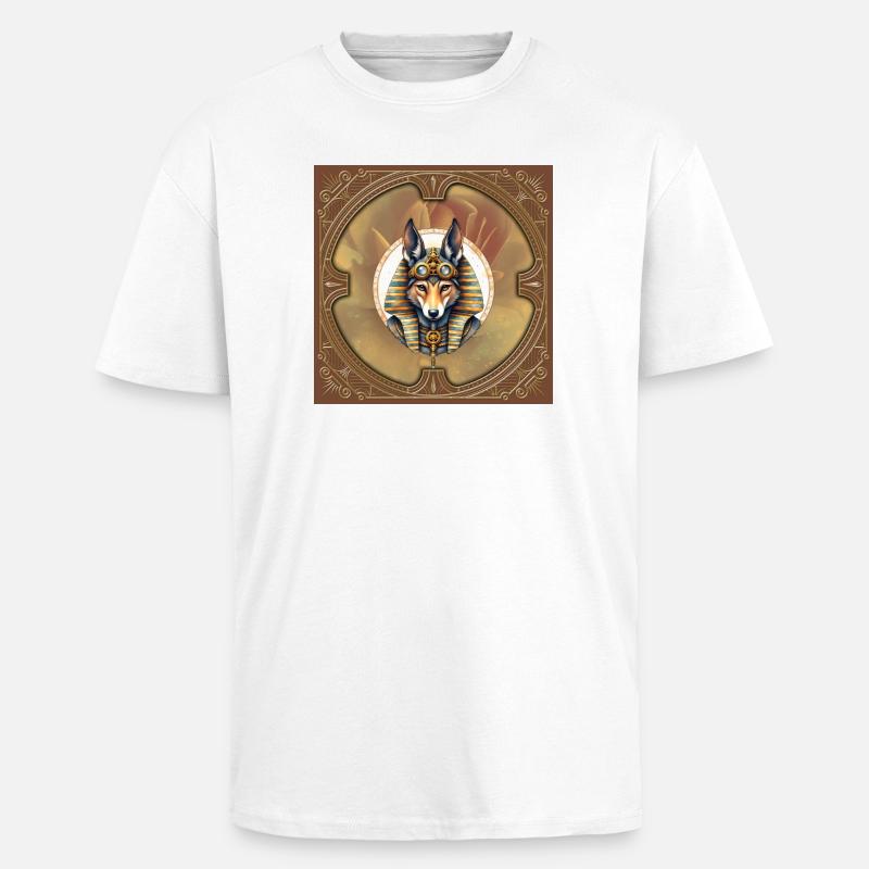 Steampunk Pharaon Renard - T-shirt unisexe oversize épais - blanc