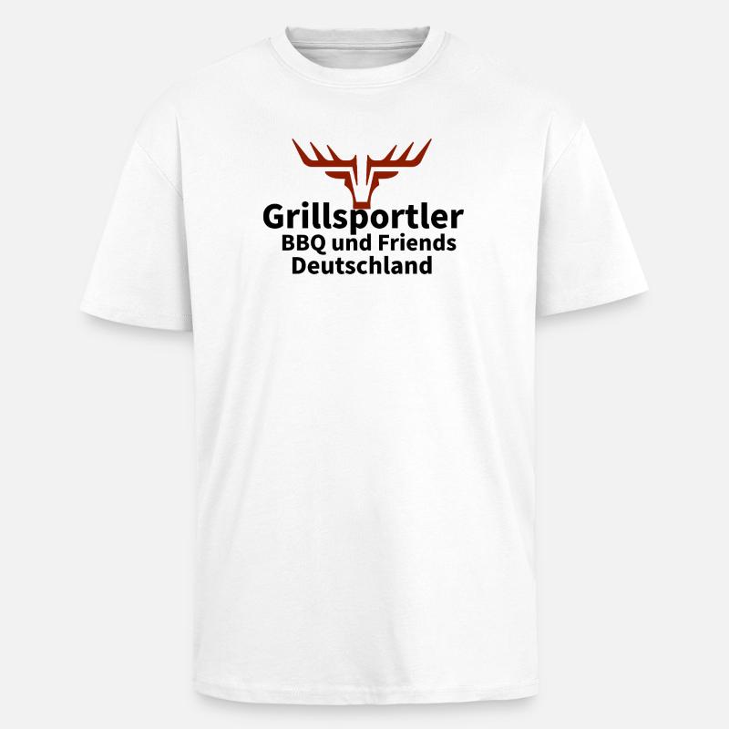 Deer Head Silhouette Rust - Unisex Oversized Heavyweight T-shirt - white