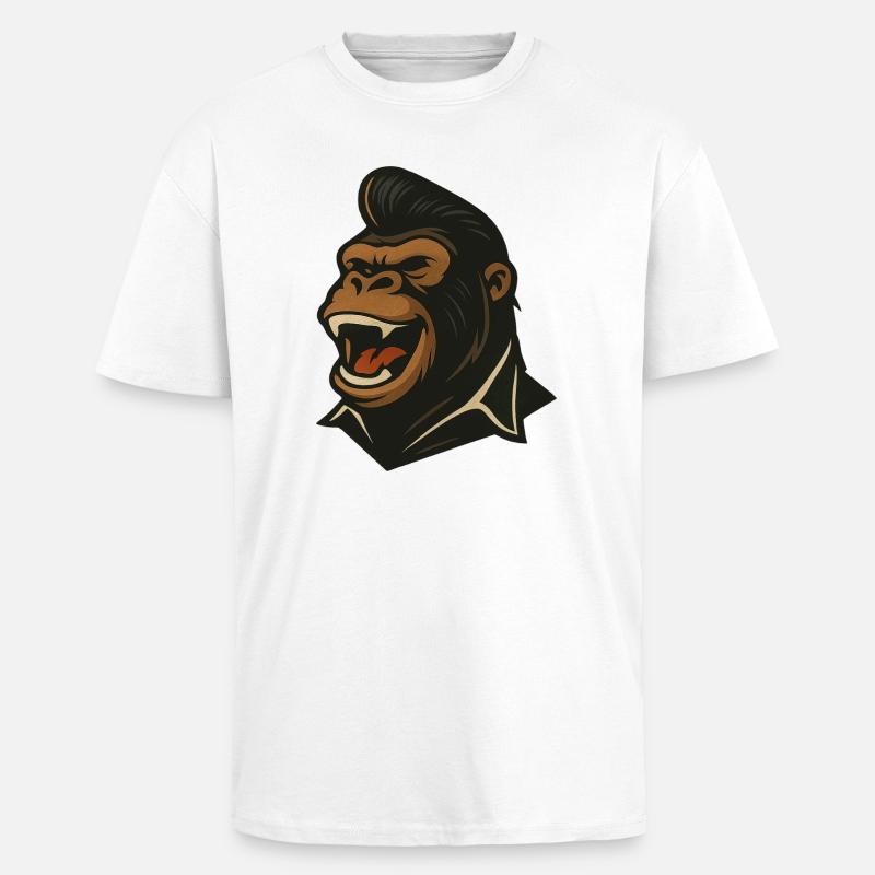 Piétinement avec style – Édition Gorille - T-shirt unisexe oversize épais - blanc