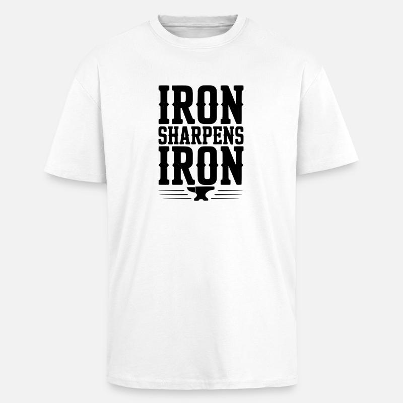 Iron Sharpens Iron - Unisex Oversized Heavyweight T-shirt - white