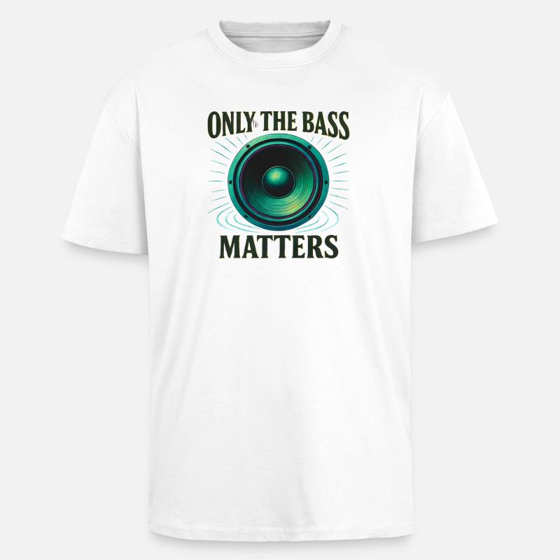 Techno – Seules les basses comptent - T-shirt unisexe oversize épais - blanc