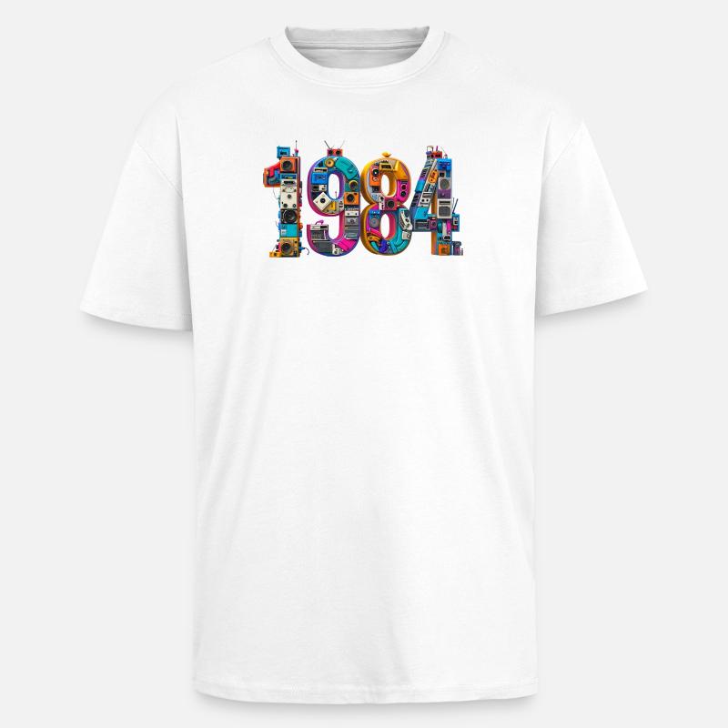 1984 – Abitur, Geburt oder Heirat  - Oversized Heavyweight Unisex T-Shirt - Weiß