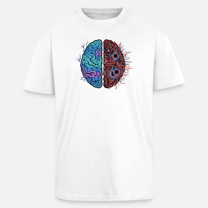Robotic brain Technology Robotic - Unisex Oversized Heavyweight T-shirt - white