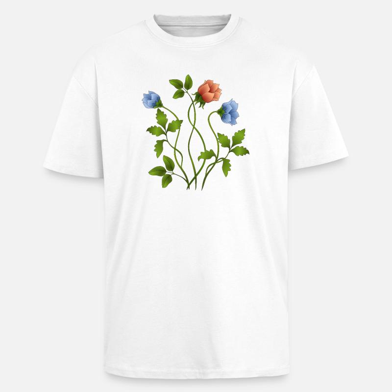 Blumen - Oversized Heavyweight Unisex T-Shirt - Weiß