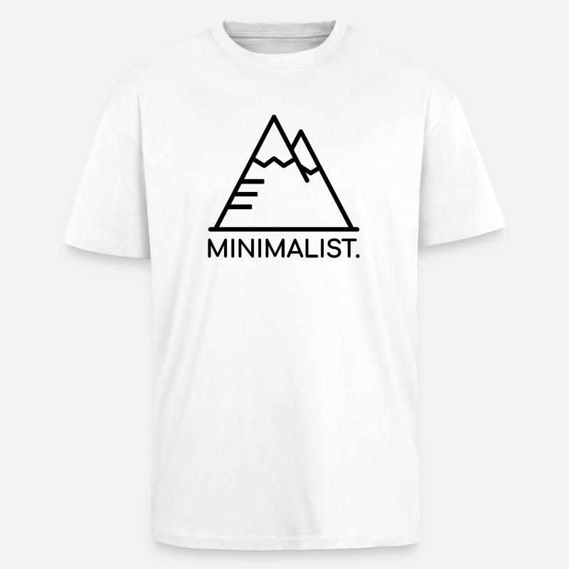 MINIMALIST. SCHWARZER BERG - Oversized Heavyweight Unisex T-Shirt - Weiß