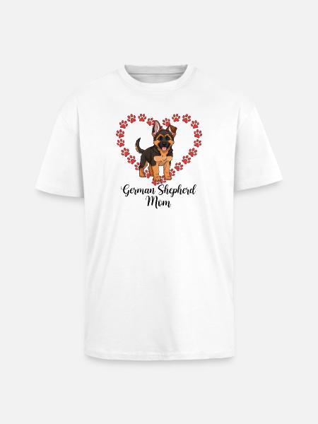 German Shepherd Mama Heart - Unisex Oversized Heavyweight T-shirt - white