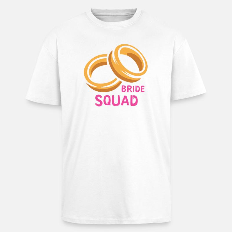 Bride Squad Ringe Junggesellinnenabschied - Oversized Heavyweight Unisex T-Shirt - Weiß
