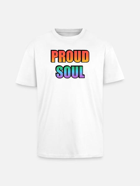 Proud Soul Gradient Typography - Unisex Oversized Heavyweight T-shirt - white