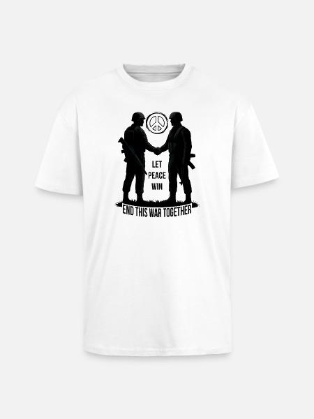 LASS DEN FRIEDEN SIEGEN - Oversized Heavyweight Unisex T-Shirt - Weiß