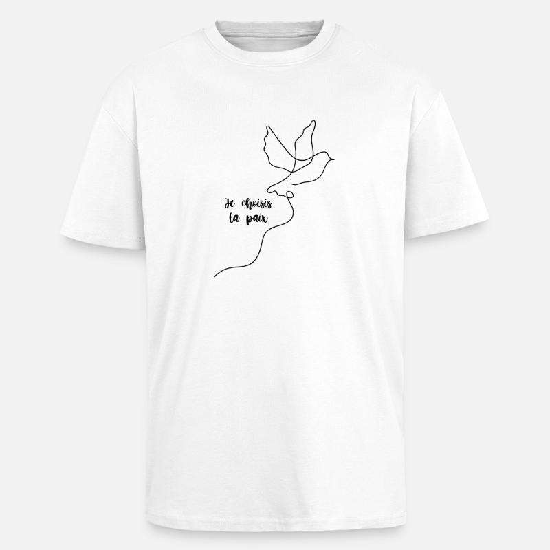 Ich wähle den Frieden - Oversized Heavyweight Unisex T-Shirt - Weiß