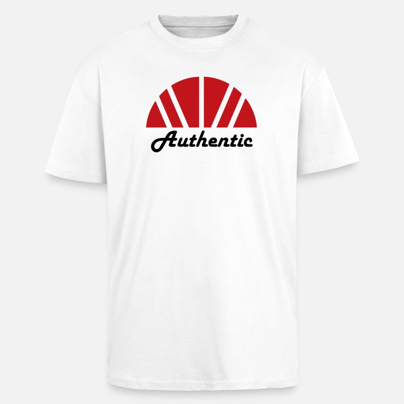 Authentic Abstract Red Ray Dawn - Unisex Oversized Heavyweight T-shirt - white