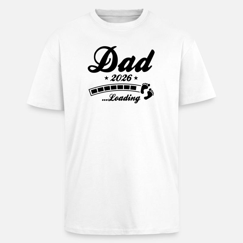 Dad 2026 Loading Papa - Oversized Heavyweight Unisex T-Shirt - Weiß