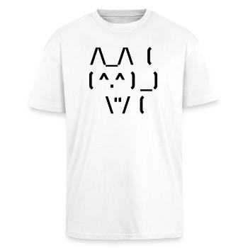 Chat mignon ASCII - T-shirt unisexe oversize épais - blanc - Devant - Alina (178cm) & Michal (187cm)