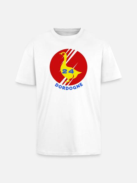 Dordogne 24 - T-shirt unisexe oversize épais - blanc