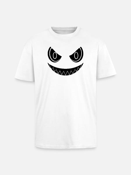 Böses Lächeln Halloween - Oversized Heavyweight Unisex T-Shirt - Weiß
