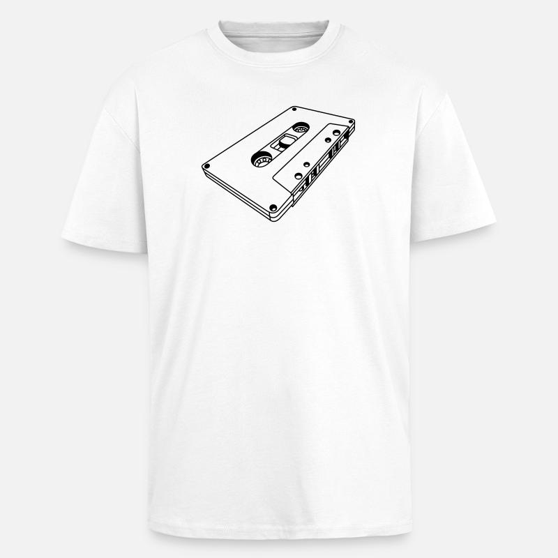 Kassette schräg Retro – Musik Mixtape Design - Oversized Heavyweight Unisex T-Shirt - Weiß