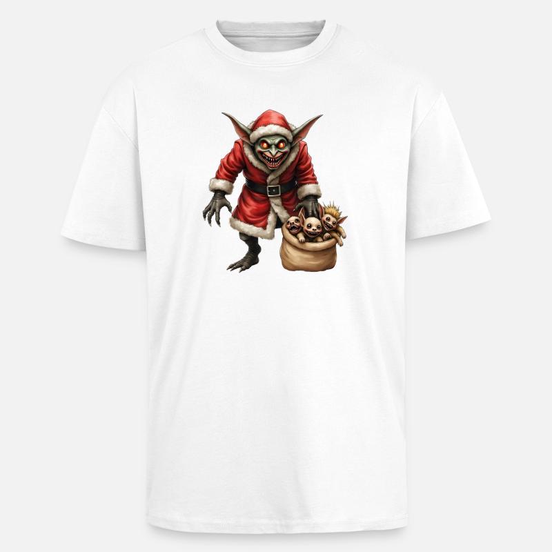 Gobelin de Noël avec des créatures - T-shirt unisexe oversize épais - blanc