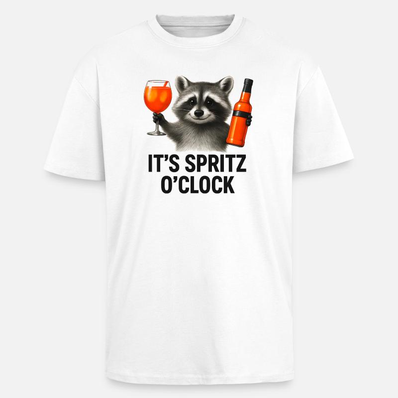 It's Spritz O'Clock Waschbär Party Geschenkidee - Oversized Heavyweight Unisex T-Shirt - Weiß
