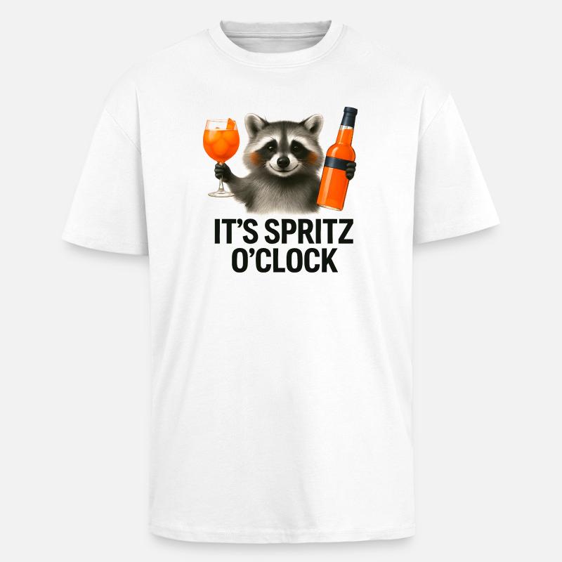 It's Spritz O'Clock Waschbär Party Geschenkidee - Oversized Heavyweight Unisex T-Shirt - Weiß