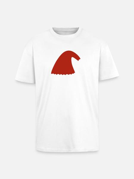Rote Nikolausmütze mit Fellbesatz - Oversized Heavyweight Unisex T-Shirt - Weiß