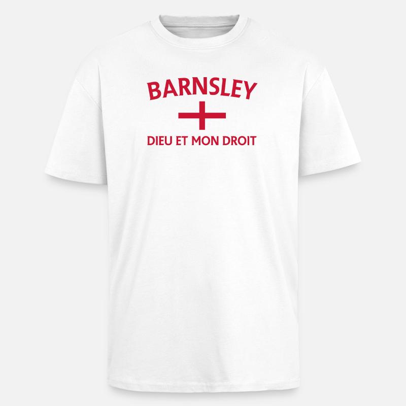 Drapeau Barnsley Devise Design - T-shirt unisexe oversize épais - blanc