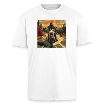 Tapestry King of the Road - Unisex Oversized Heavyweight T-shirt - white - Front - Alina (178cm) & Michal (187cm)