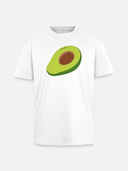 Avocado Halbschnitt Illustration - Unisex Oversized Heavyweight T-shirt - white