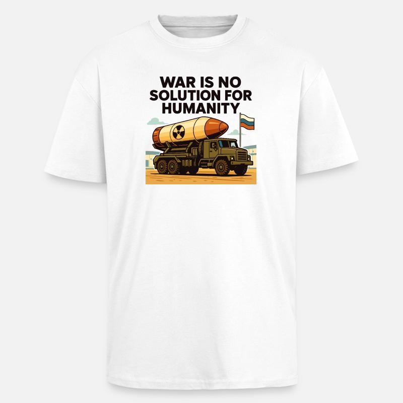 War is not a solution - Unisex Oversized Heavyweight T-shirt - white