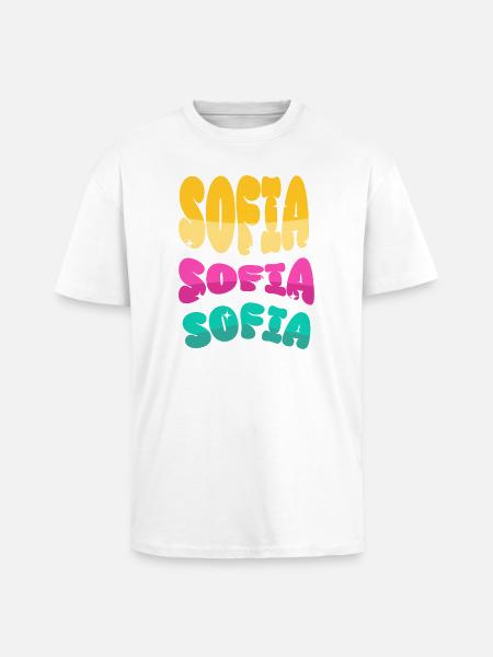 Sofia - T-shirt unisexe oversize épais - blanc