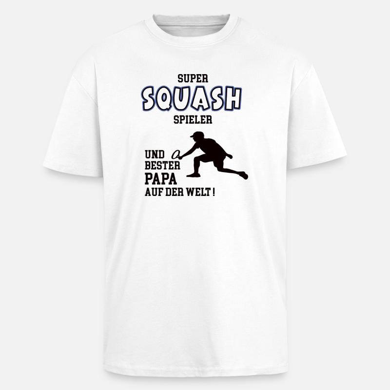 Squash Spieler Squasher Papa Vater Mann - Oversized Heavyweight Unisex T-Shirt - Weiß