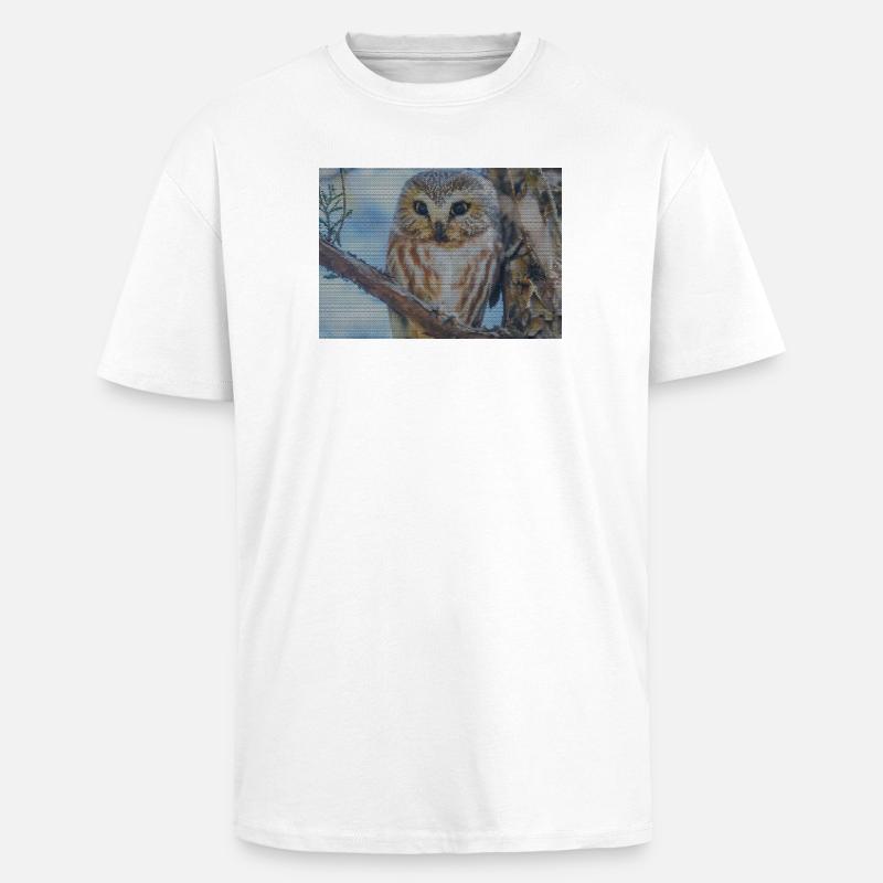 Abendwald Eulenblick - Oversized Heavyweight Unisex T-Shirt - Weiß