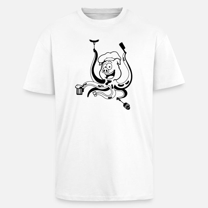 Grill Bacon Rigging - Unisex Oversized Heavyweight T-shirt - white