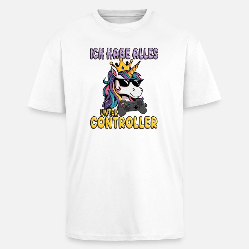 Alles unter controller - einhorn - Oversized Heavyweight Unisex T-Shirt - Weiß