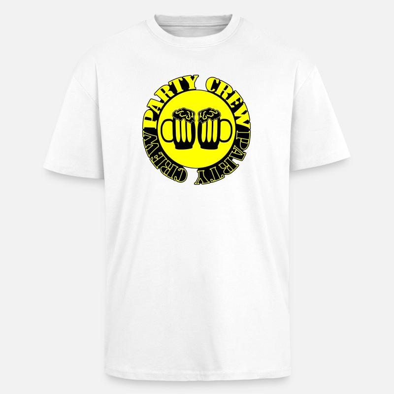 Party Crew Bier - Oversized Heavyweight Unisex T-Shirt - Weiß