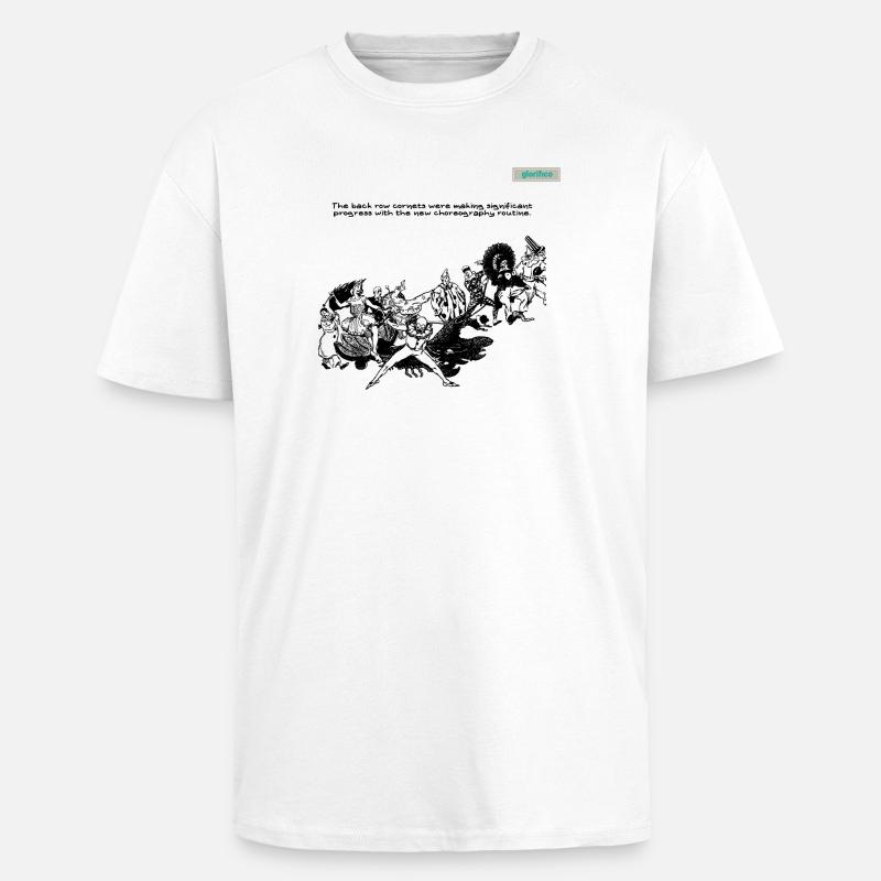BACK ROW PARODY Design 001 - Oversized Heavyweight Unisex T-Shirt - Weiß