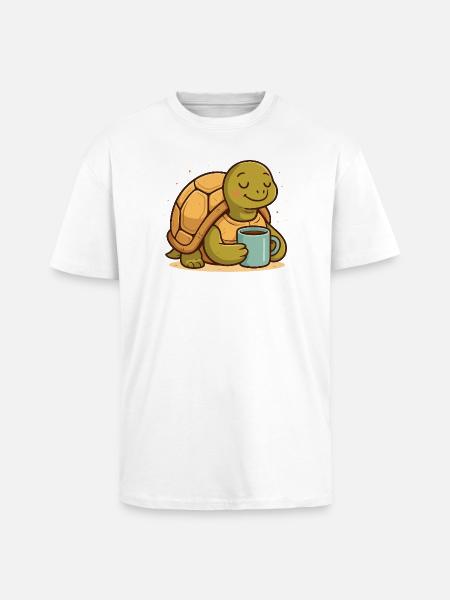 Kaffee-Turtel im Morgenlicht - Oversized Heavyweight Unisex T-Shirt - Weiß
