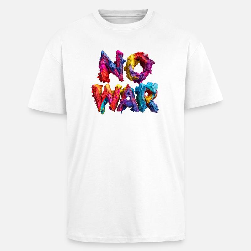 No War Farbexplosion - Oversized Heavyweight Unisex T-Shirt - Weiß