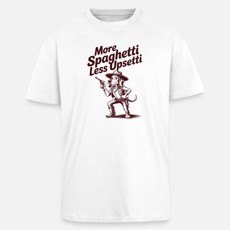 Plus de spaghettis, moins d’upsetti - T-shirt unisexe oversize épais - blanc